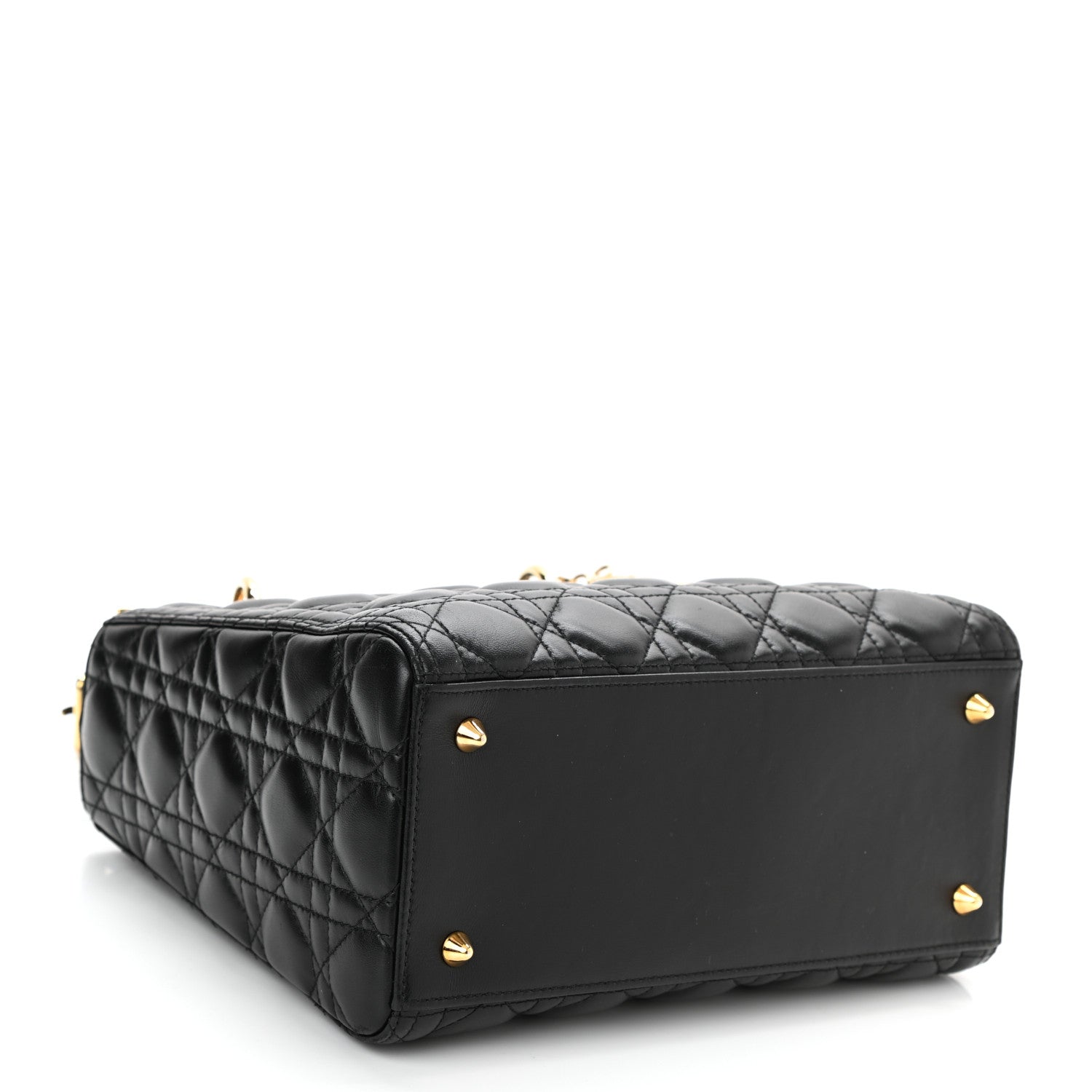 Christian Dior Lambskin Cannage Medium Lady Dior Black 4 of 9
