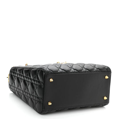 Christian Dior Lambskin Cannage Medium Lady Dior Black 4 of 9