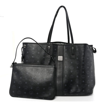 MCM Visetos Large Liz Reversible Shopper Tote Black 4 of 19