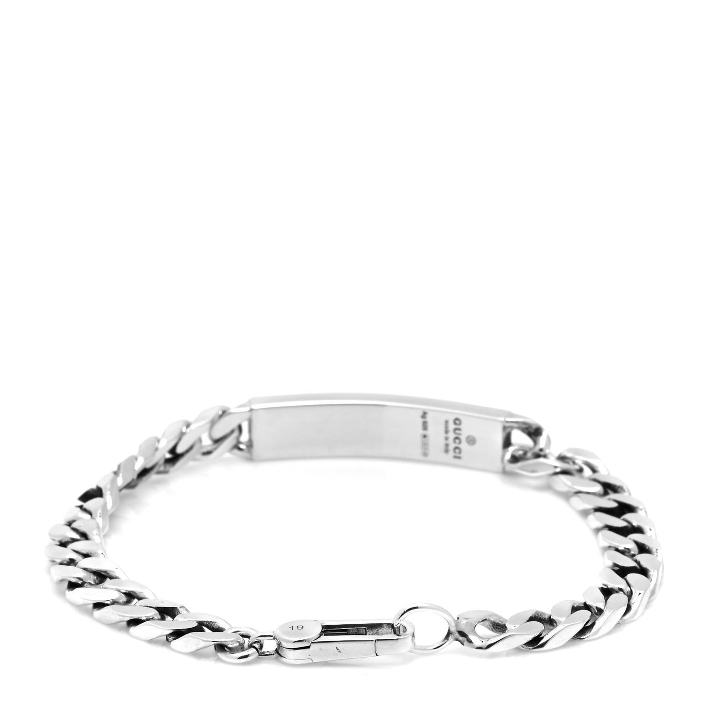 Sterling Silver GucciGhost Hamlet Skull ID Chain Bracelet