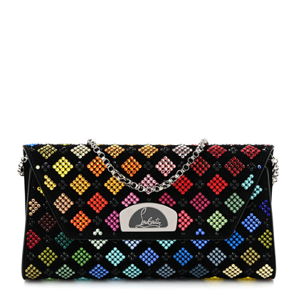 Christian Louboutin Suede Strass Arlequin Vero Dodat Clutch Black Multicolor 1 of 9