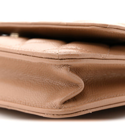 Chanel Caviar Quilted Wallet on Chain WOC Dark Beige 10 of 11