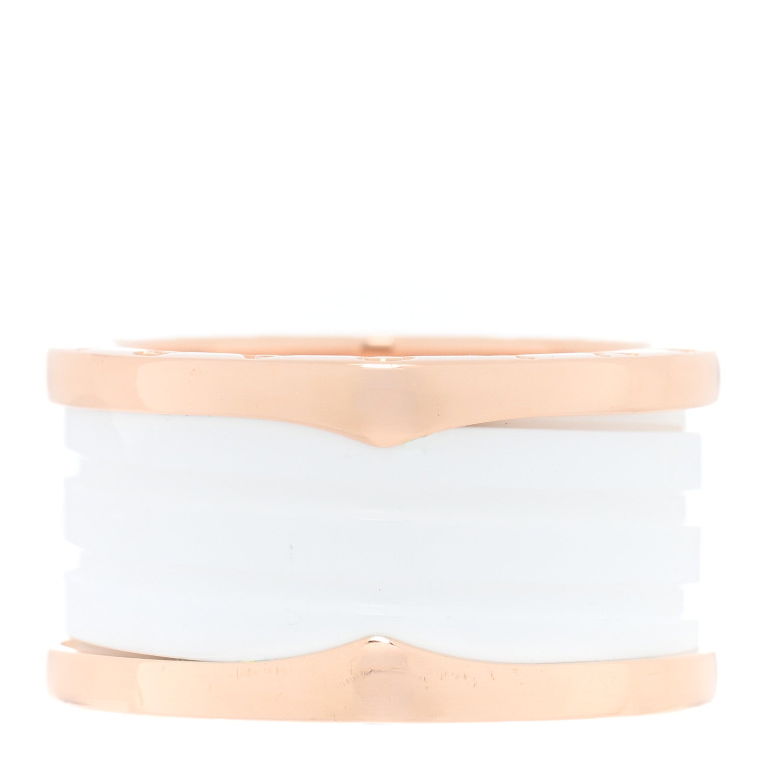 Bulgari 18K Rose Gold White Ceramic B.Zero1 Four-Band Ring 56 7.5 3 of 5