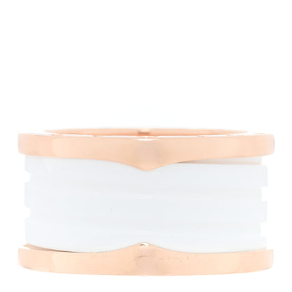 Bulgari 18K Rose Gold White Ceramic B.Zero1 Four-Band Ring 56 7.5 3 of 5