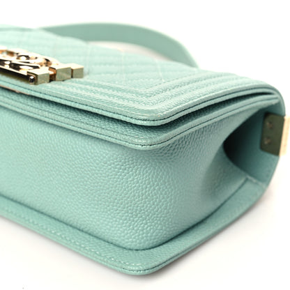 Chanel Caviar Quilted Small Boy Flap Light Blue 9 of 9