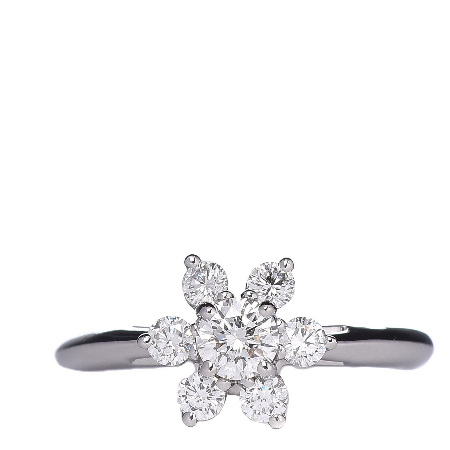 Platinum Diamond Flower Ring 48 4.5