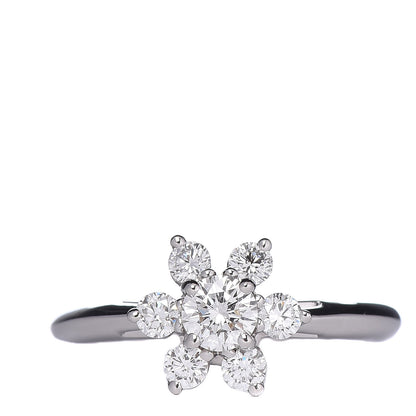 Tiffany Platinum Diamond Flower Ring 48 4.5 1 of 5