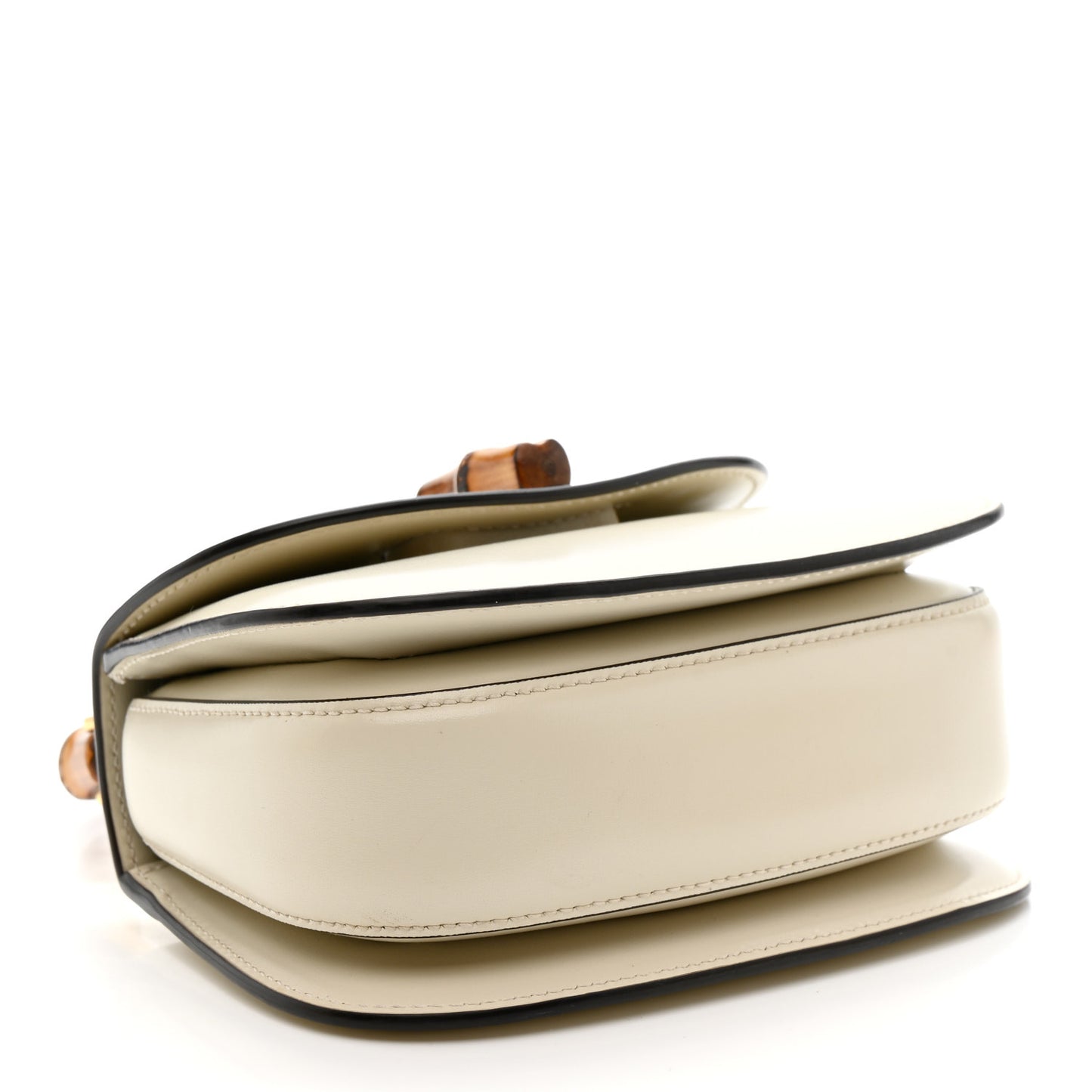 Boarded Dyana Lux Calfskin Web Mini Bamboo 1947 Top Handle Bag  Mystic White