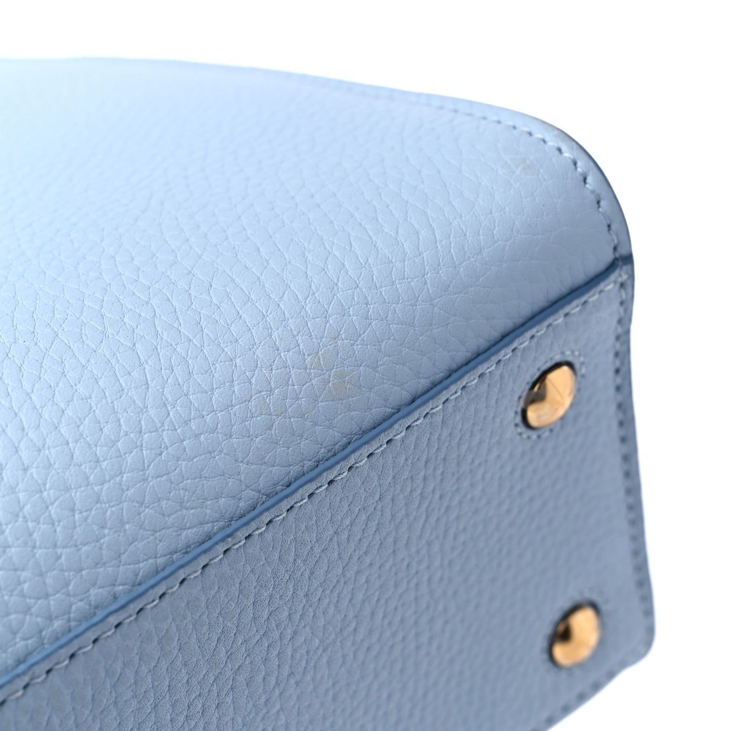 Grainy Calfskin Mini Frances Tote Pale Blue