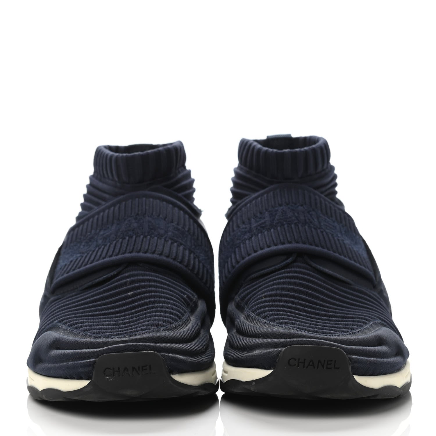 Chanel Stretch Fabric CC Sneakers 39 Blue 2 of 4