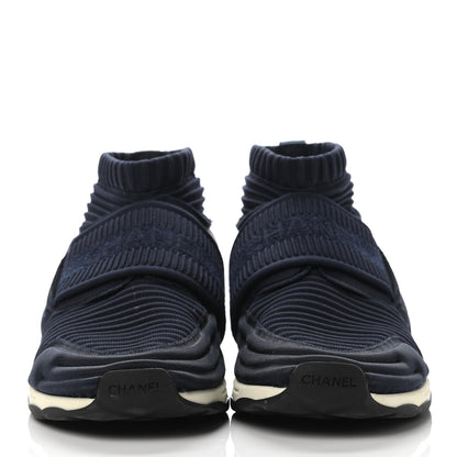 Chanel Stretch Fabric CC Sneakers 39 Blue 2 of 4