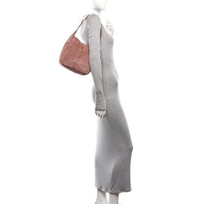 Saint Laurent Suede Calfskin Small Le 5 A 7 Soft Hobo  Barely Pink 2 of 10