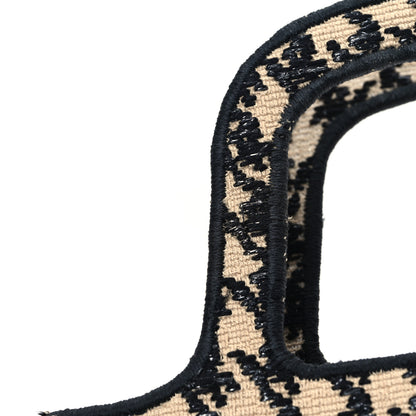 Christian Dior Canvas Houndstooth Embroidered Mini Book Tote Black 11 of 14