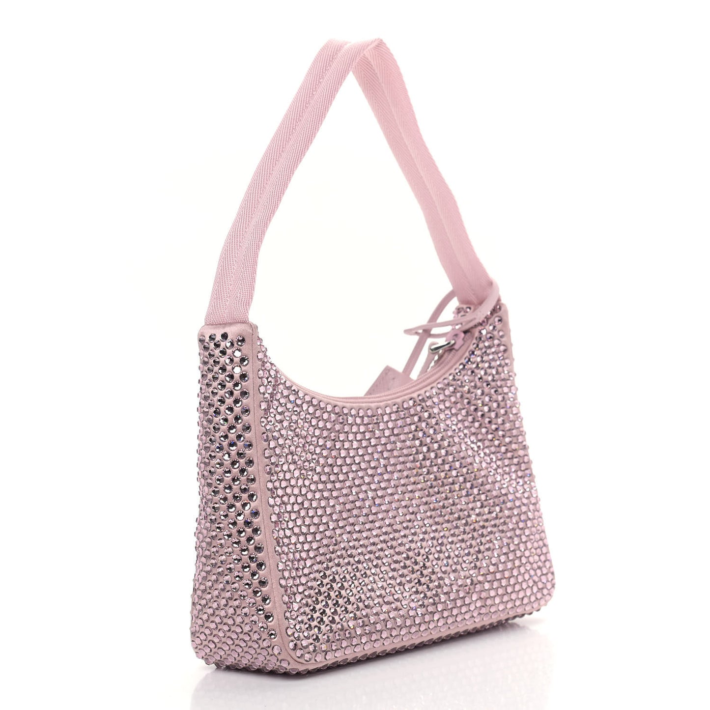 Satin Crystal Mini Re-Edition 2000 Bag Alabastro