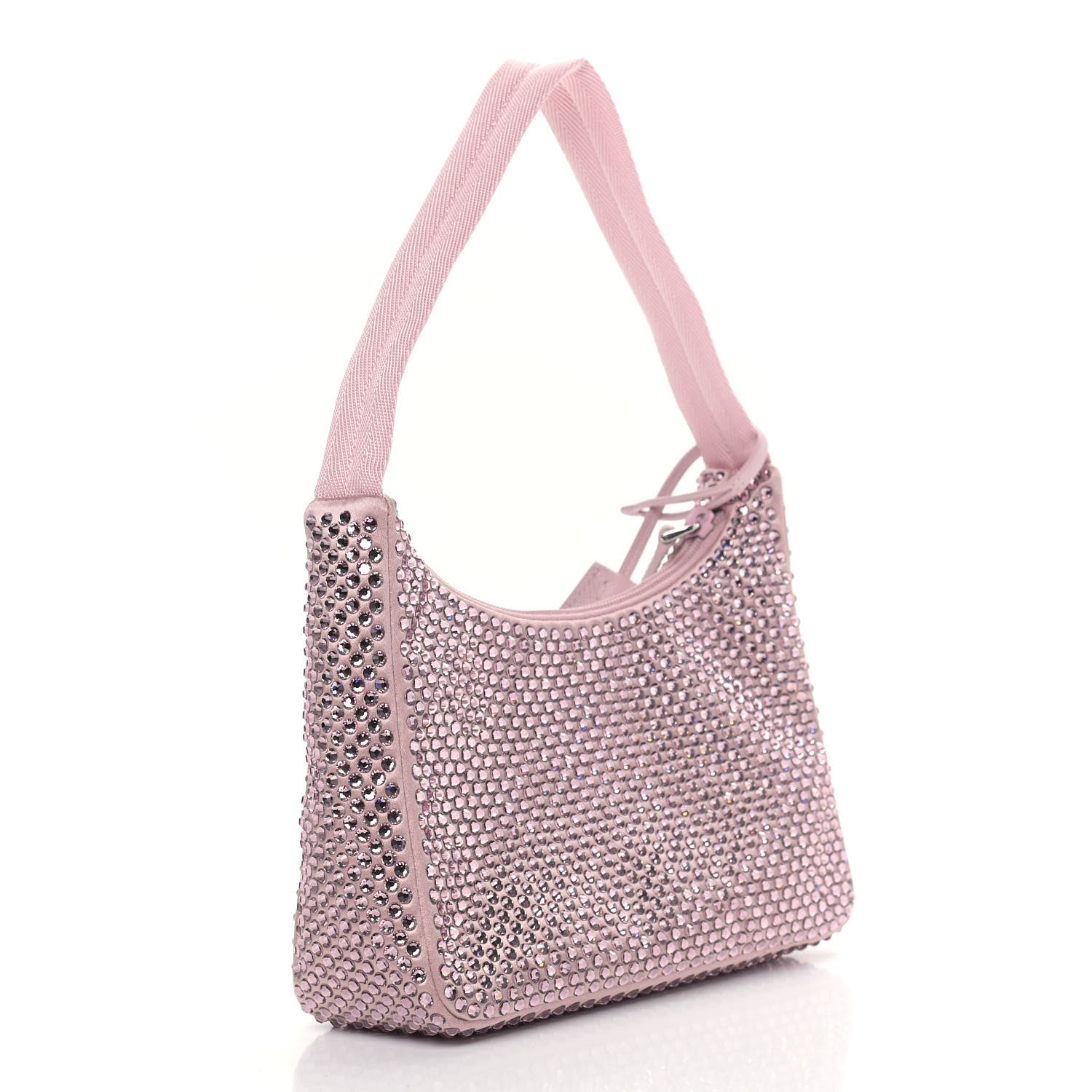 Prada Satin Crystal Mini Re-Edition 2000 Bag Alabastro 3 of 9