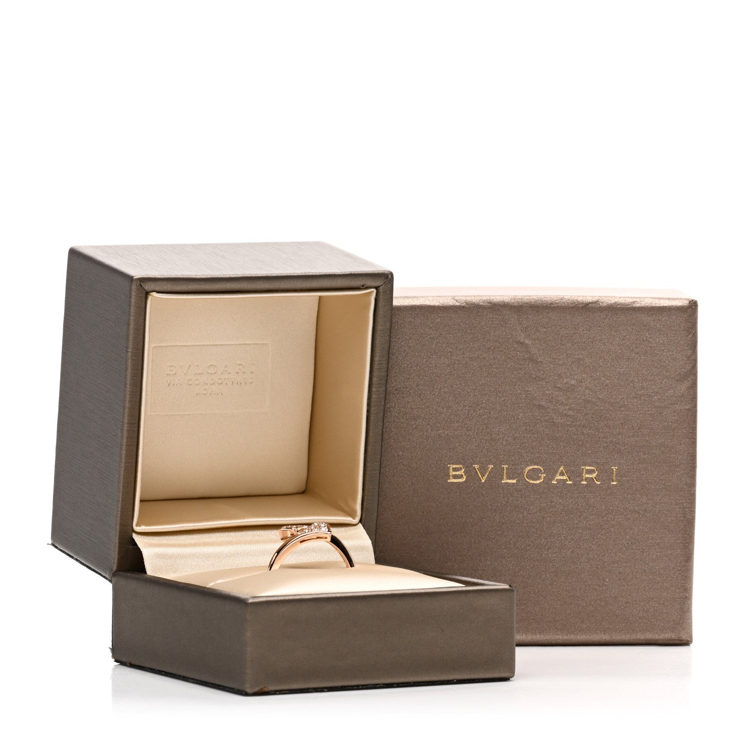 Bulgari 18K Rose Gold Diamond Divas' Dream Ring 56 7.5 5 of 5