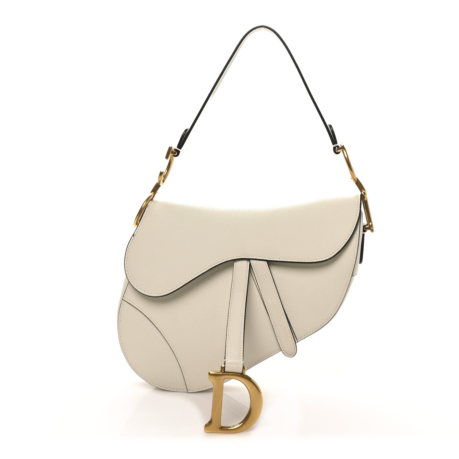 Christian Dior Grained Calfskin Saddle Bag White 1 of 10