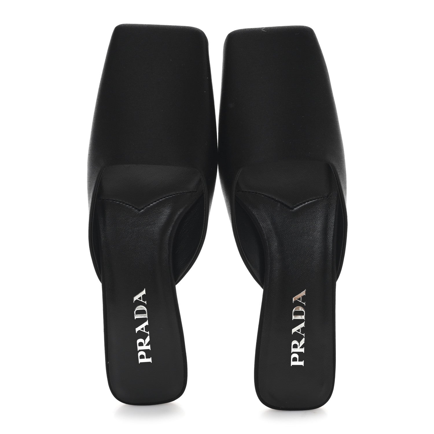 Prada Satin Modellerie Mules 37 Black 2 of 8