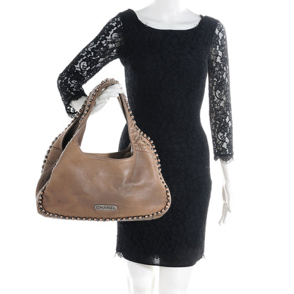 Chanel Leather Chain Hobo Beige 2 of 7