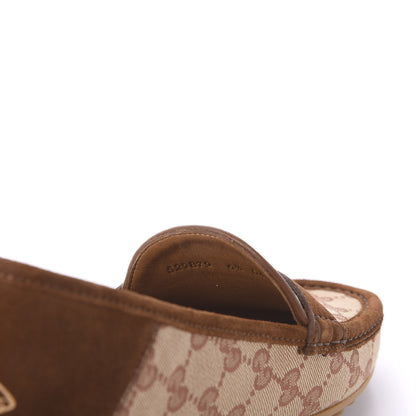 Gucci GG Monogram Suede Mens Driver Loafers 6.5 Beige Ruggine Cuir 8 of 9