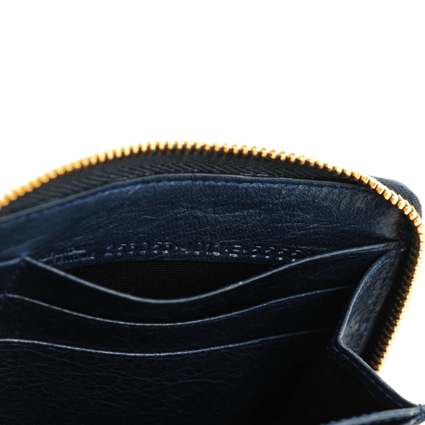 Agneau Arena Giant 12 Gold Hardware Continental Zip Around Wallet Bleu Obscur