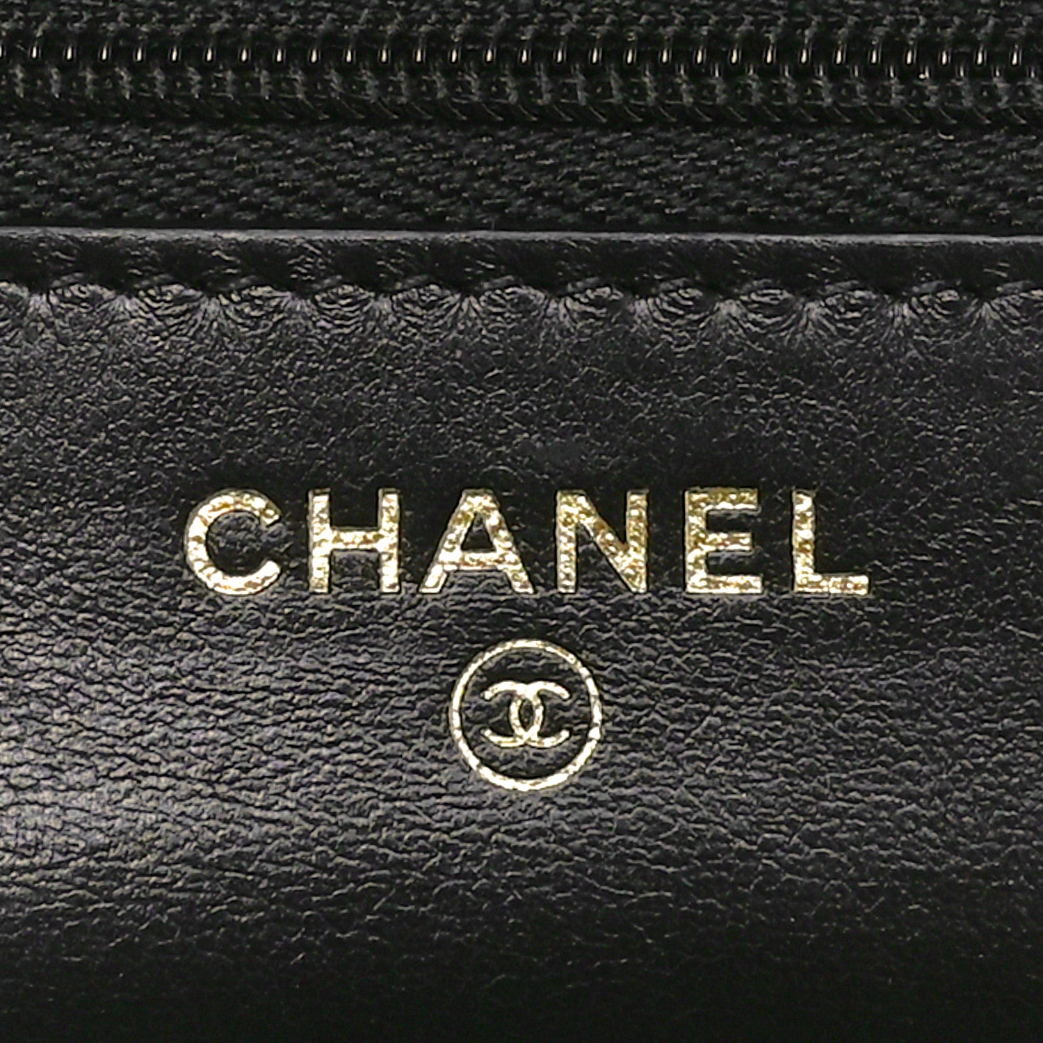 Chanel Lambskin Resin Quilted Wallet On Chain WOC Black 7 of 11