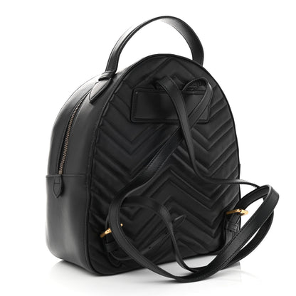 Gucci Calfskin Matelasse GG Marmont Dome Backpack Black 4 of 11