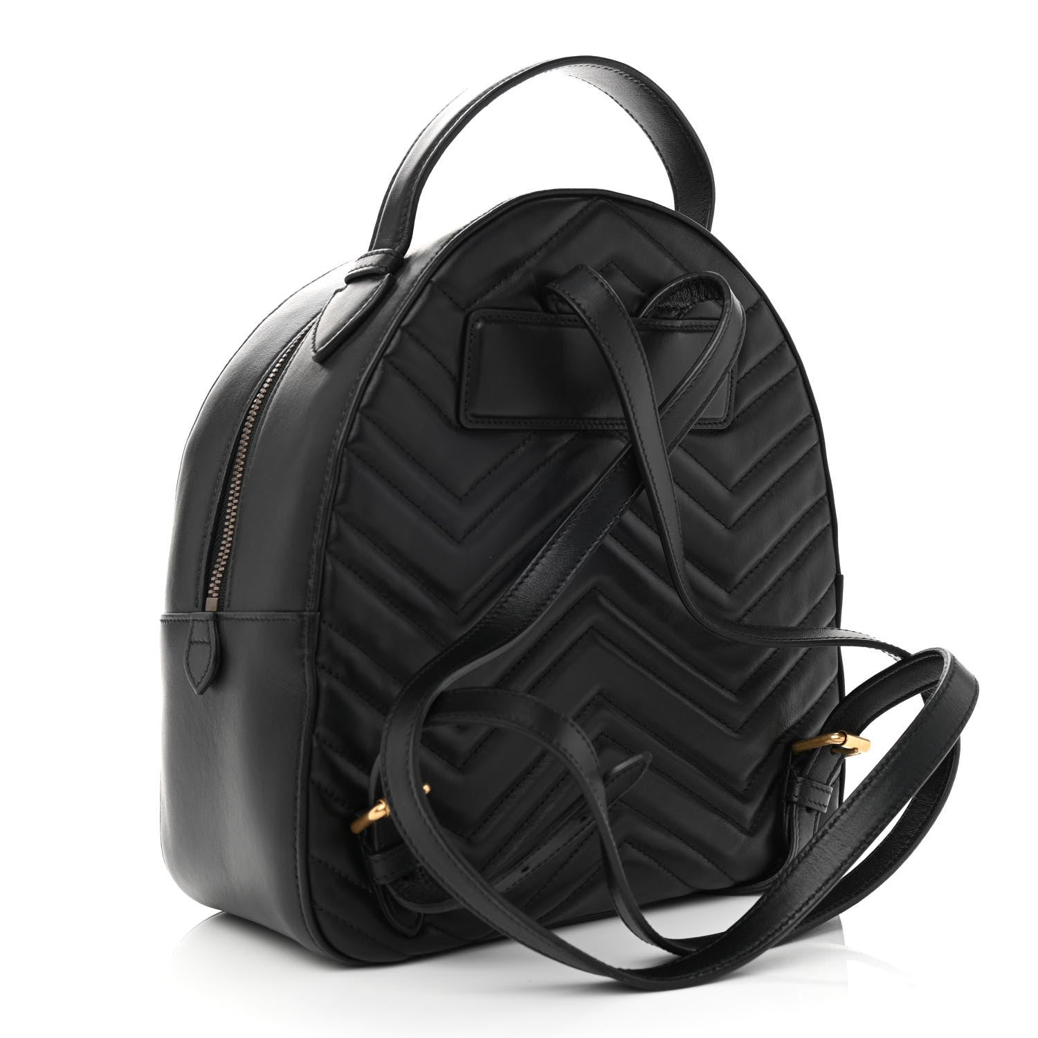 Gucci Calfskin Matelasse GG Marmont Dome Backpack Black 3 of 10