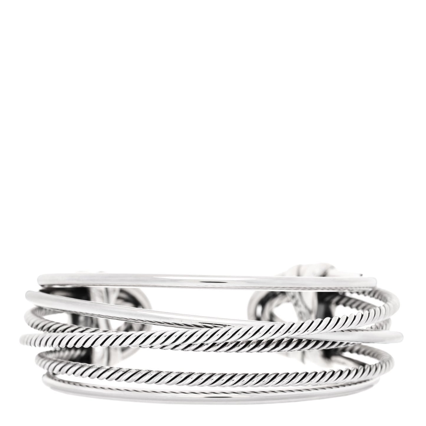 Sterling Silver Narrow Crossover Cuff Bracelet