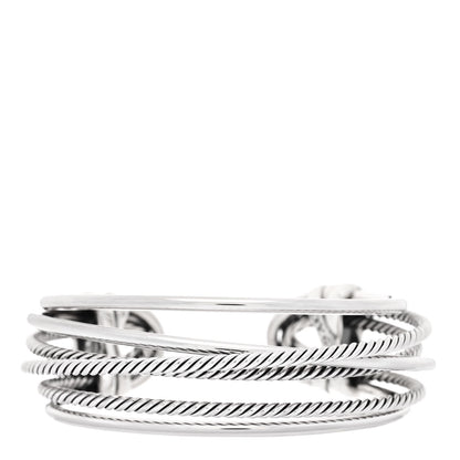 David Yurman Sterling Silver Narrow Crossover Cuff Bracelet 1 of 5