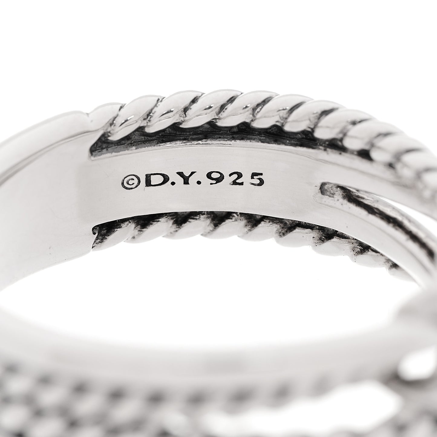 Sterling Silver Diamond X Crossover Ring 52 6