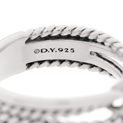 David Yurman Sterling Silver Diamond X Crossover Ring 52 6 4 of 5