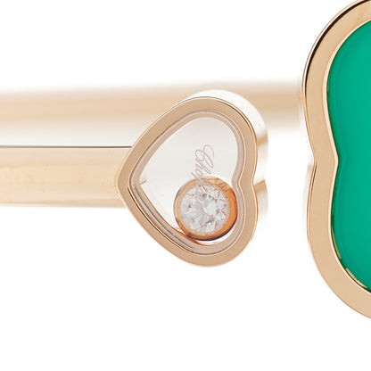 Chopard 18K Rose Gold Diamond Green Agate Happy Hearts Bangle Bracelet 3 of 4