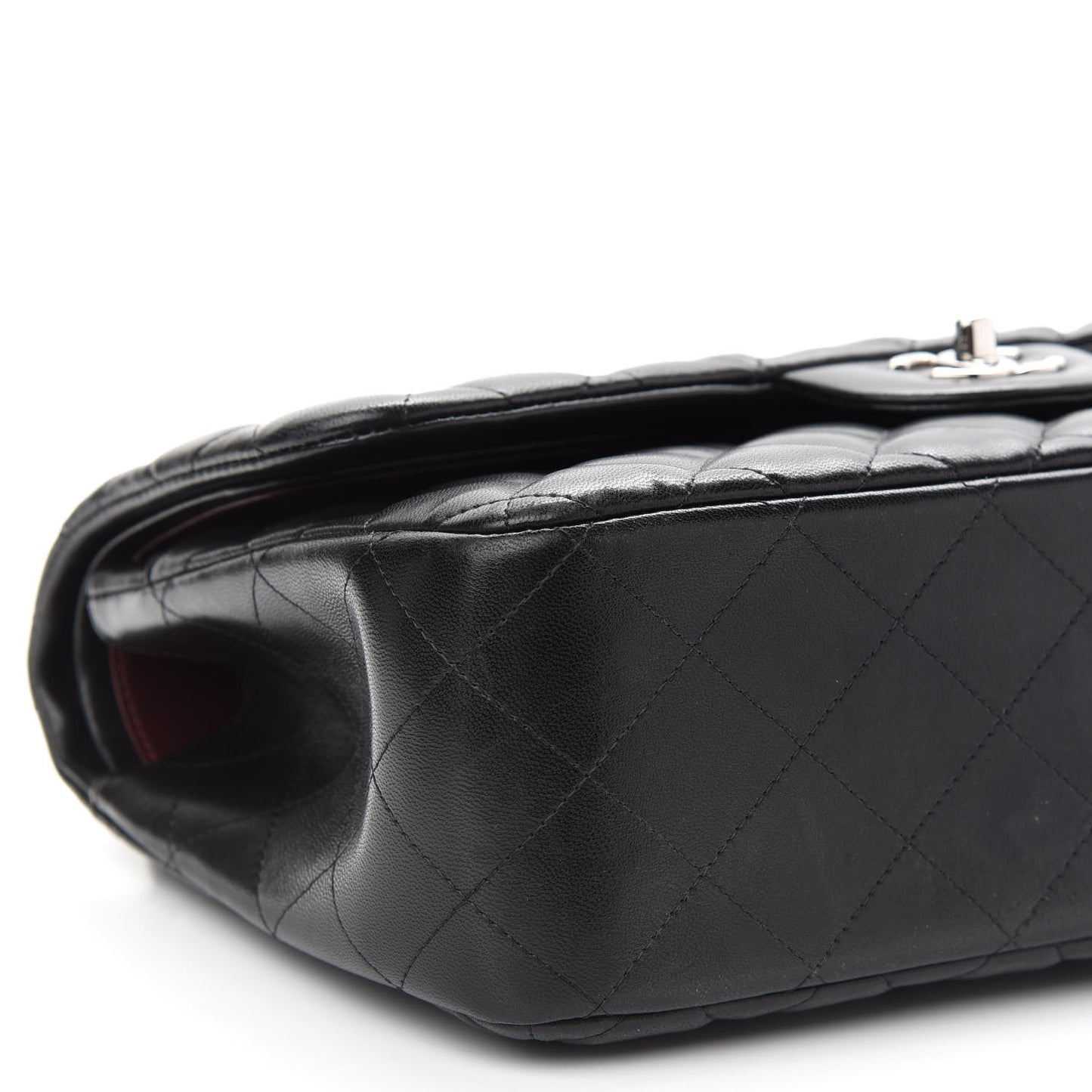 Lambskin Quilted Jumbo Double Flap Black