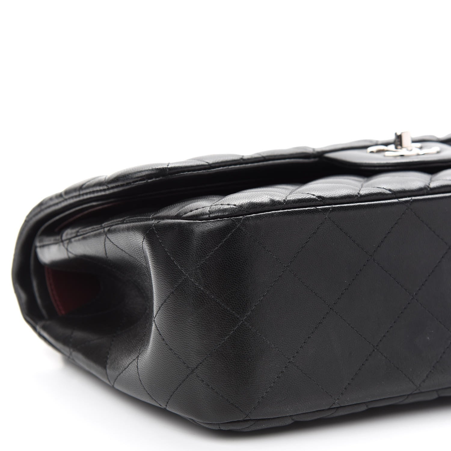 Chanel Lambskin Quilted Jumbo Double Flap Black 13 of 14