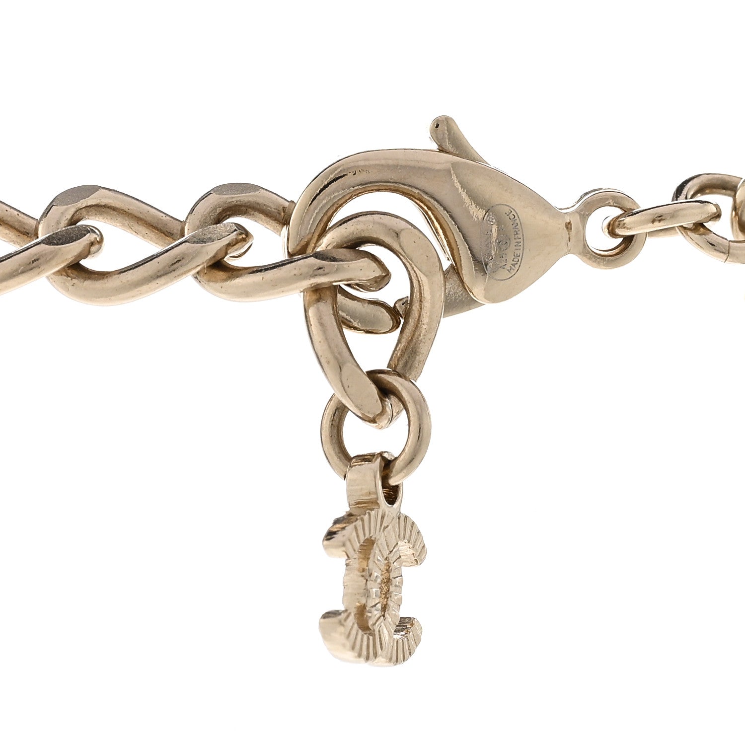 Chanel Pearl Resin CC Choker Necklace Gold White Black 5 of 6