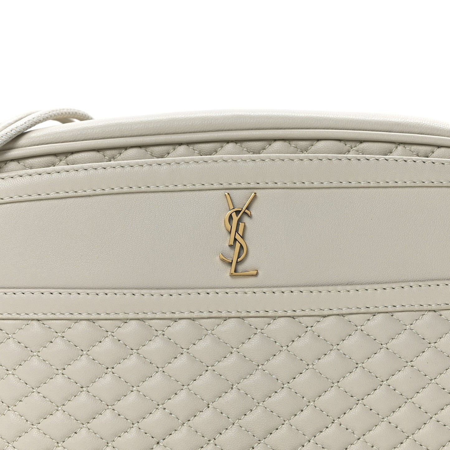 Lambskin Quilted Victoire Camera Bag Blanc Vintage