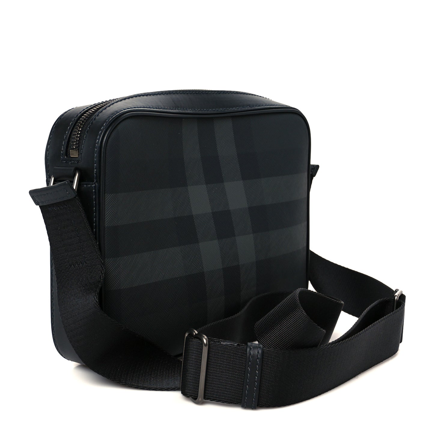Coated Canvas Calfskin Check Muswell Bag Charcoal