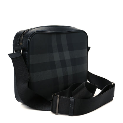 Burberry Coated Canvas Calfskin Check Muswell Bag Charcoal 3 of 11