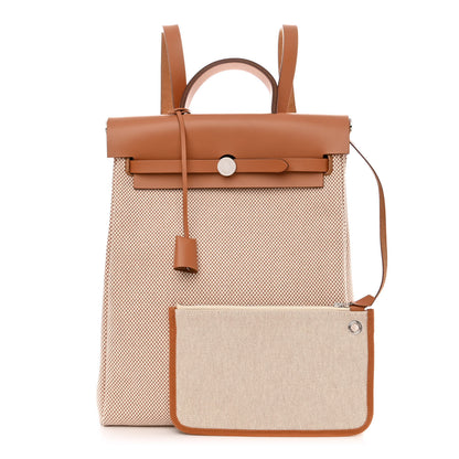 Hermes Vache Hunter Criss Viking Herbag a Dos Retourne Backpack Ecru Beige Naturel 1 of 12