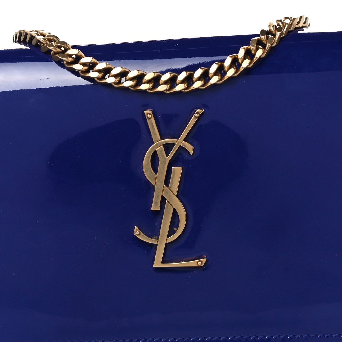 Patent Calfskin Monogram Kate Wallet On Chain Royal Blue