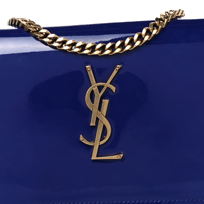 Saint Laurent Patent Calfskin Monogram Kate Wallet On Chain Royal Blue 8 of 10