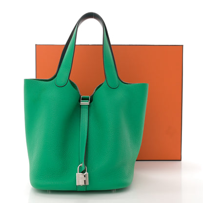 Hermes Taurillon Clemence Picotin Lock 22 MM Menthe Vert Bosphore 11 of 11