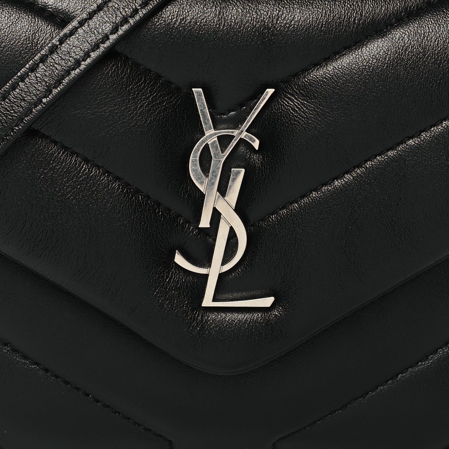 Saint Laurent Calfskin Y Quilted Monogram Toy Loulou Crossbody Bag Black 9 of 12