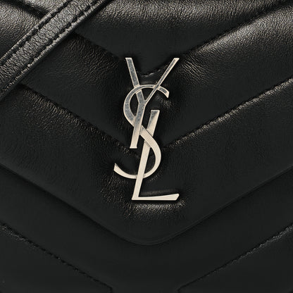 Saint Laurent Calfskin Y Quilted Monogram Toy Loulou Crossbody Bag Black 9 of 12