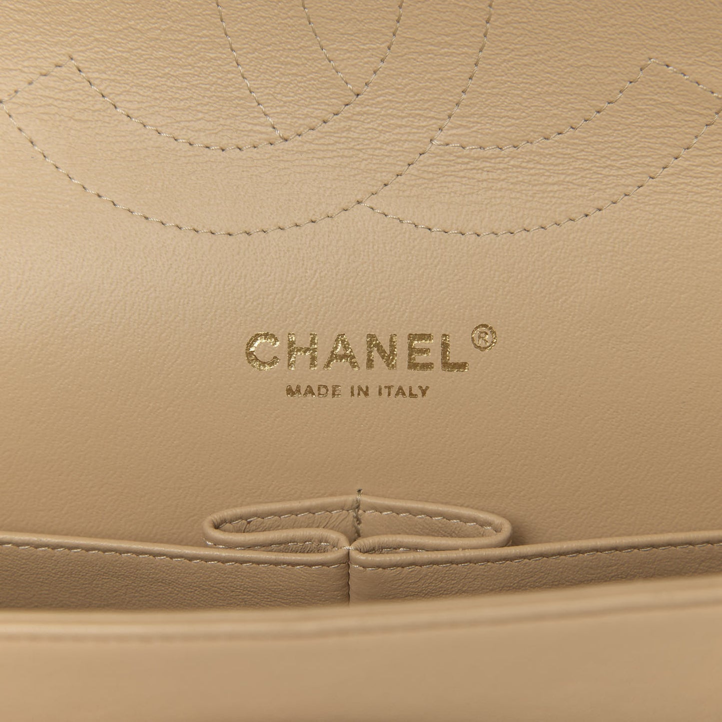 Lambskin Quilted Jumbo Double Flap Beige Clair