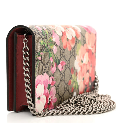 Gucci GG Supreme Monogram Blooms Chain Wallet Beige Multicolor Dry Rose 3 of 11