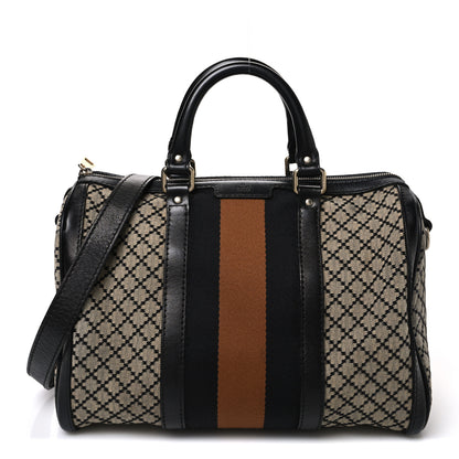 Gucci Diamante Vintage Web Medium Boston Black 1 of 9