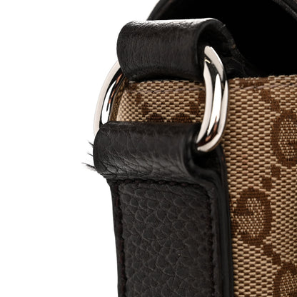 Gucci Monogram Large Flap Messenger Bag Beige Dark Brown 10 of 10