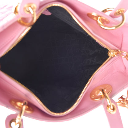 Christian Dior Grained Calfskin Cannage Medium Lady Dior Pink 5 of 22